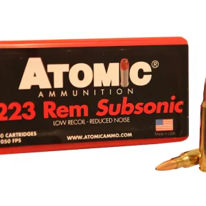 Atomic Ammunition 223 Remington Subsonic 77 Grain Hollow Point Boat Tail Box of 50